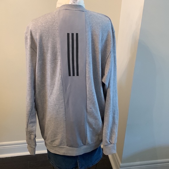 Adidas new sweatshirt,grey, long sleeve with side zipper - Picture 3 of 4